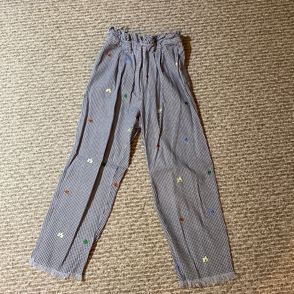 TOPSHOP Gingham Pants with floral detail - Picture 1 of 2